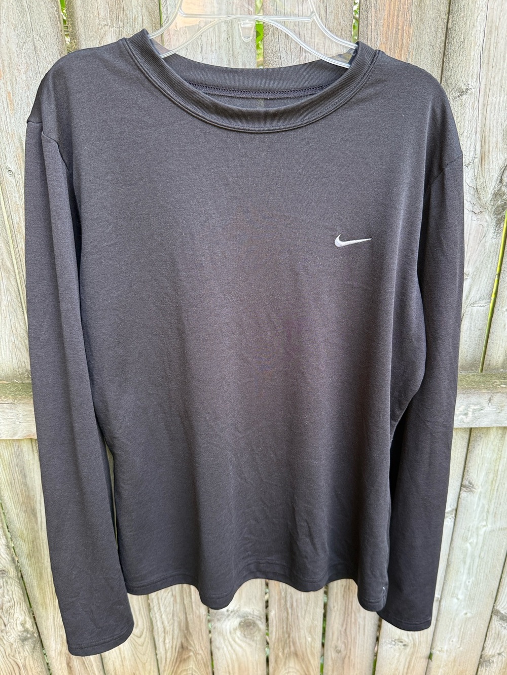 Nike Long Sleeved  Performance Shirt Top black workout embroidered Swoosh L